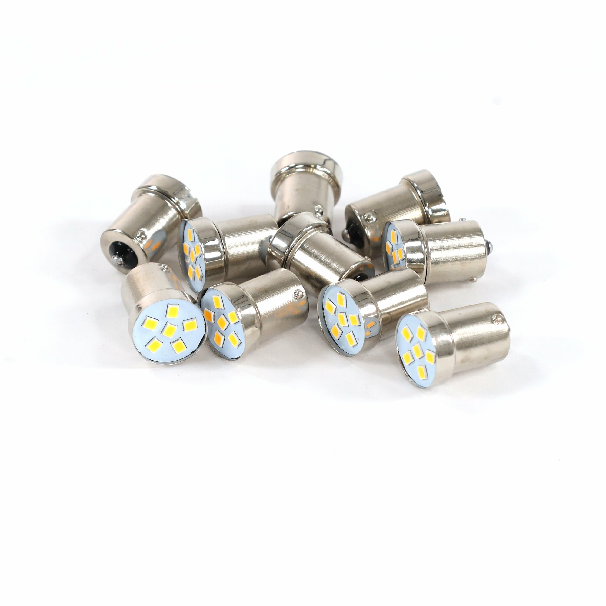 фото Лампа светодиодная T15 (BA15S) 24V 21W 3 LED поворотника задних фонарей желтый "VOLTON"