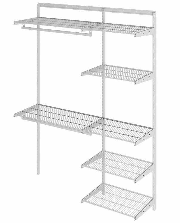 Гардеробная система хранения практик Optima G150 белая 2050x1600x450 мм 7 полок