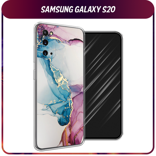 Силиконовый чехол на Samsung Galaxy S20 / Самсунг Галакси S20 Розовые разводы рисунок