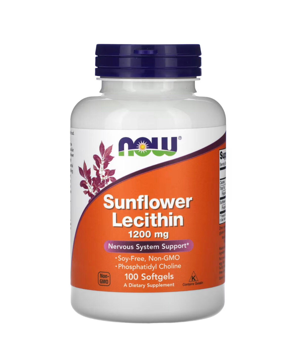 Sunflower Lecithin, Лецитин из Подсолнечника, 1200 мг, 100 мягких капсул