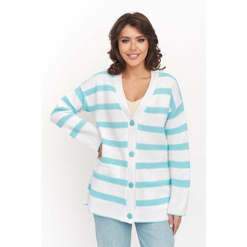 Пиджак Текстильная Мануфактура, размер 42/44, голубой, белый