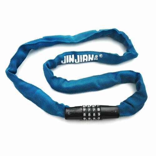 Замок цепной JinJian 609 с кодом 1м 4мм BLUE