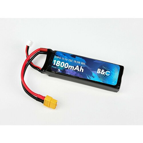 Аккумулятор Li-po B&C 1800 MAH 11.1v (3s) 75C, XT60, Soft case