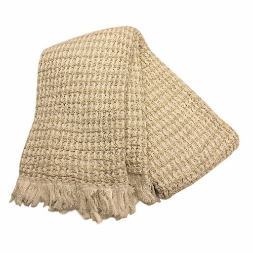 Плед SERVALLI 130*170, 83%х/б +17%лен, Бежевый