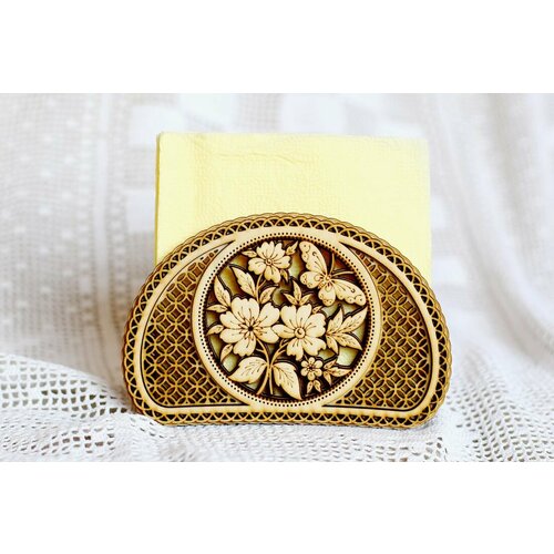 Салфетница деревянная Цветы 590₽