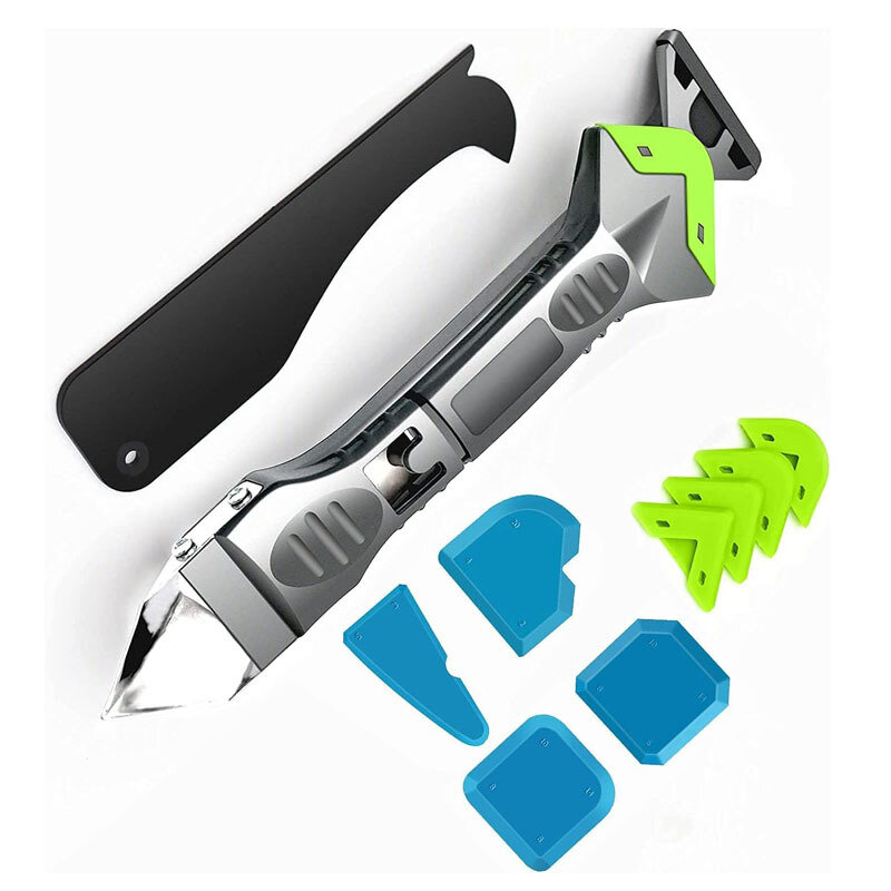 фото Скребок с набором строительных шпателей для удаления, нанесения и выравнивания герметика, 10 предметов