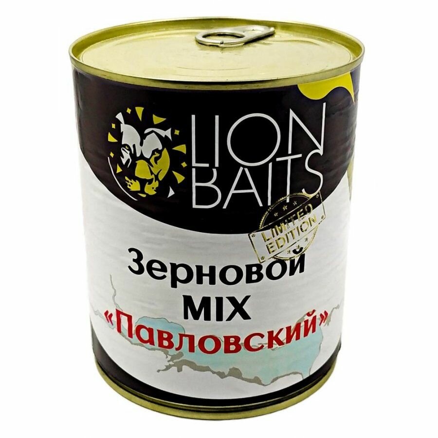 Зерновой микс (консервированный) в банке LION BAITS Павловский 900 мл
