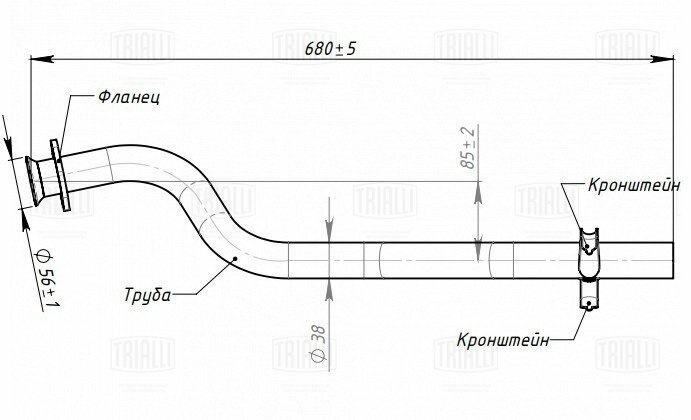 Труба выхлопная для автомобилей Лада 1111 ОКА нового образца (алюминизированная сталь) TRIALLI - фото №10