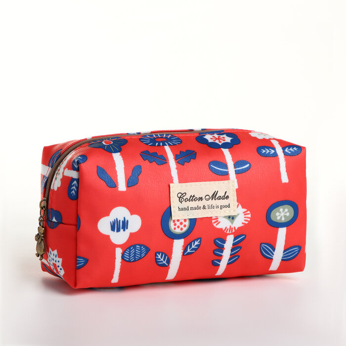 фото Косметичка дор Цветы, 19*7*9, отдел на молнии, красный 10321862