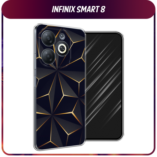 Силиконовый чехол на Infinix Smart 8/Smart 8 HD/Hot 40i / Инфиникс Смарт 8/Смарт 8 HD/Хот 40i Черные полигоны силиконовый чехол на infinix smart 8 smart 8 hd hot 40i инфиникс смарт 8 смарт 8 hd хот 40i черные полигоны