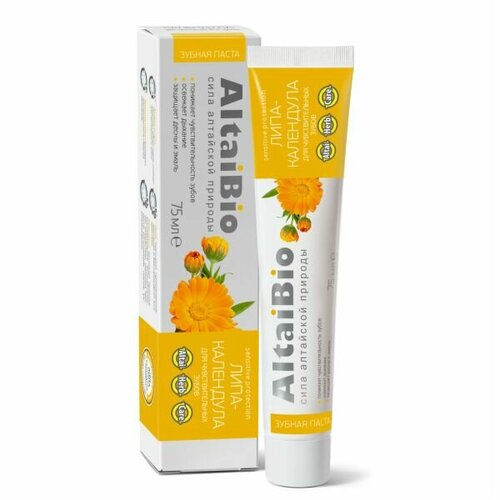 Алтайбио зубная паста для чувствительных зубов липа-календула 100 г 304₽