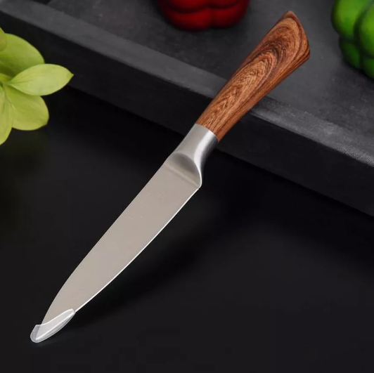 Нож стальной с деревянной рукояткой 20 см.