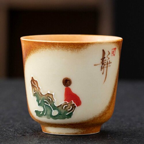 Пиала Для Чая Из Фарфора С Фабрики Цзиндэчжэнь В Ассортименте. Объем 120мл, 1шт, Для Чайной Церемонии.