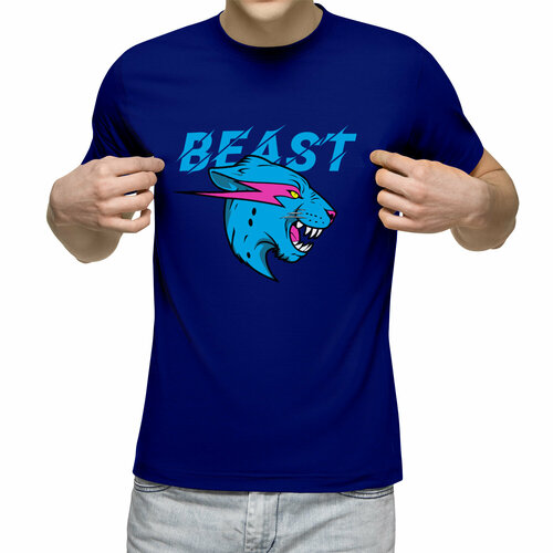 коллекционная фигурка роблокс the beast Футболка Us Basic, размер M, синий
