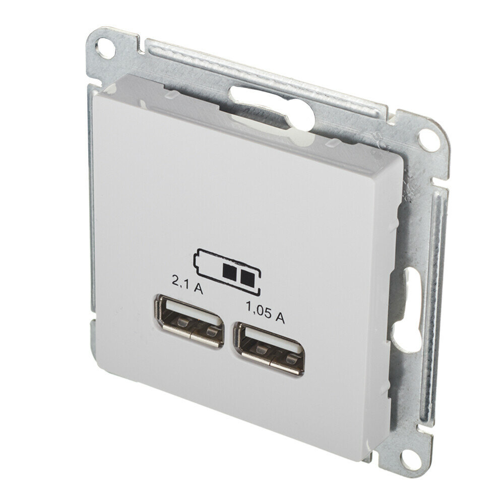 Розетка USB A+A 2-местная (2.1А и 1.05А) Systeme Electric (Schneider Electric) Atlas Design, базальт - фото №15