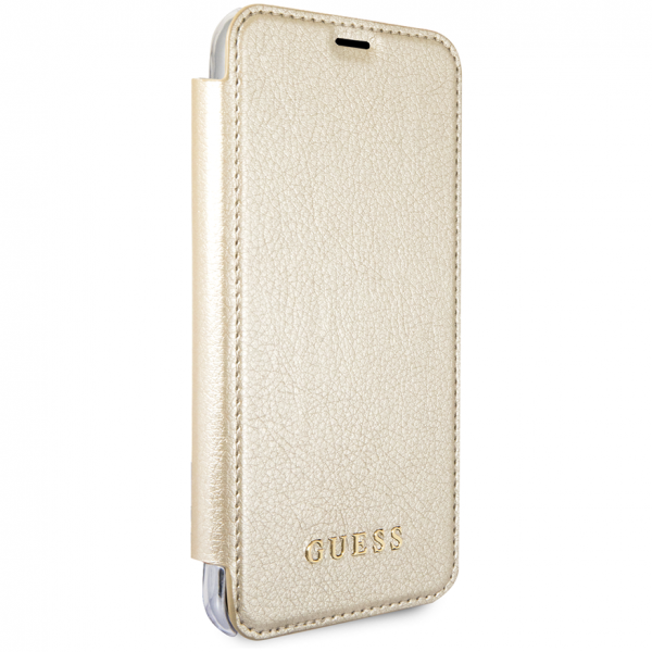 Чехол-книжка CG Mobile Guess Iridescent Booktype PU для iPhone X/XS, цвет Золотой (GUFLBKPXIGLTGO)