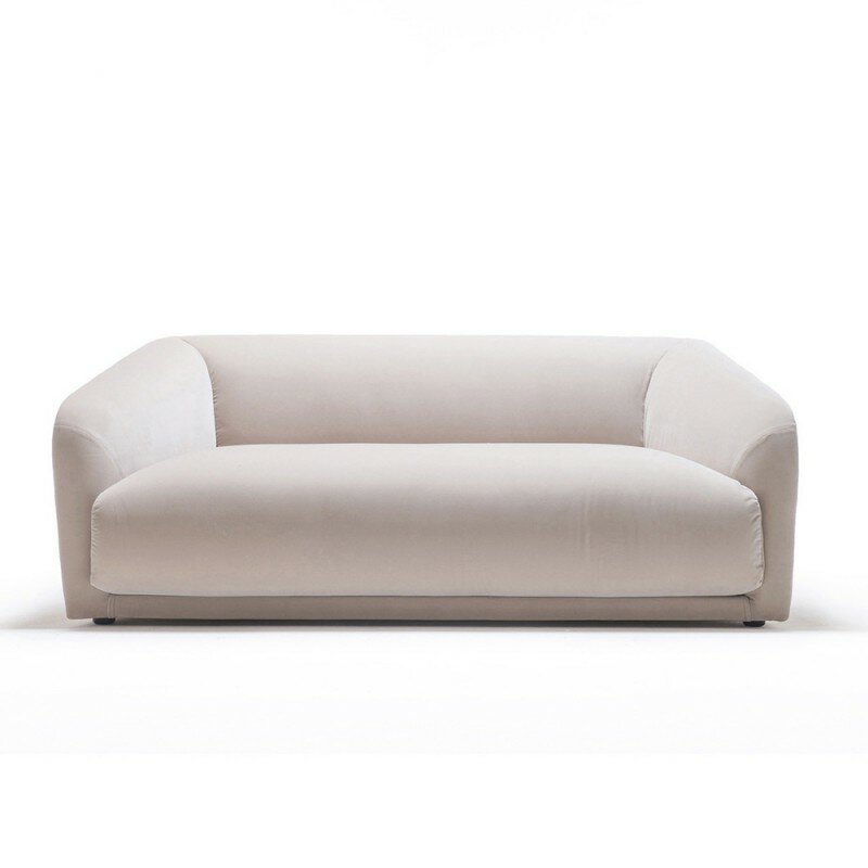 Прямой дизайнерский диван, 190 х 93 см, SITDOWN, "Синабон", велюр, белый