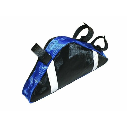 Сумка велосипедная на раму чёрная с синими вставками 510₽