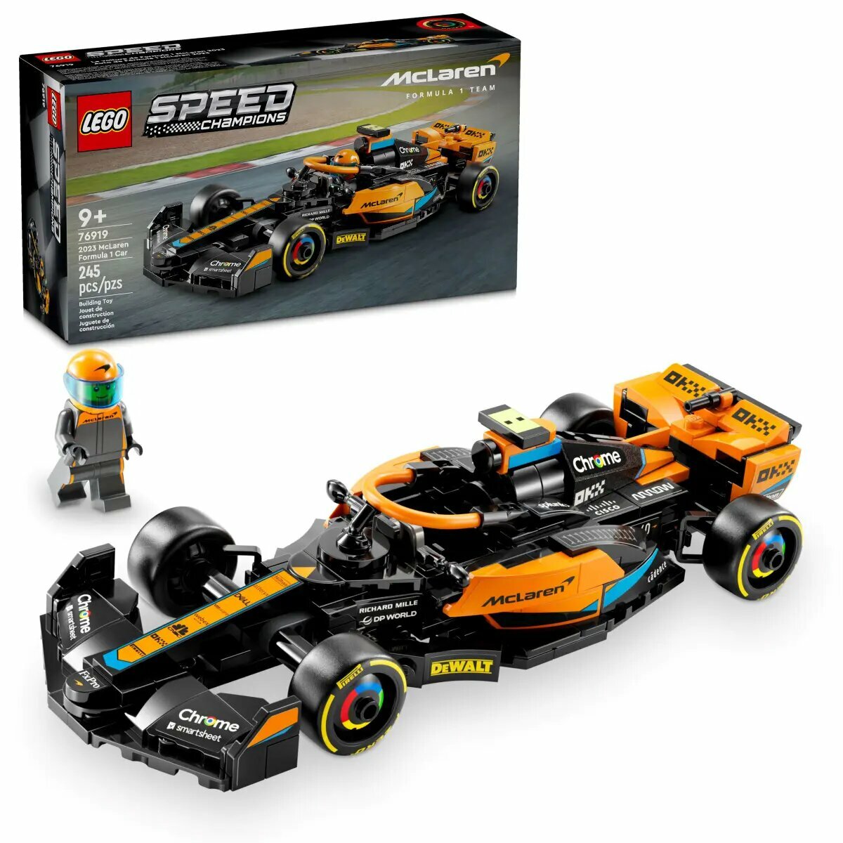 Конструктор LEGO Speed Champions 76919 Гоночный автомобиль McLaren Формулы-1 2023