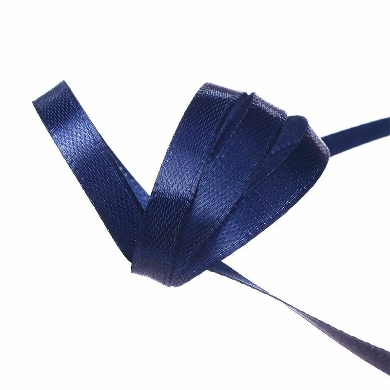 Лента атласная 6мм цв. темно-синий (27 метров)
