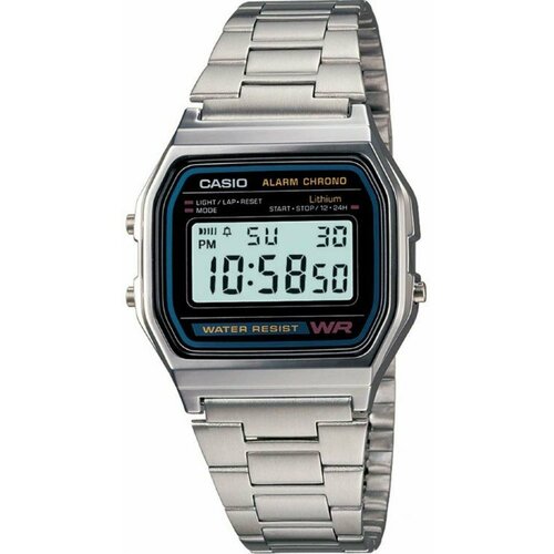 Наручные часы CASIO A-158WA-1, серебряный, черный наручные часы casio a 164wa 1 серебряный