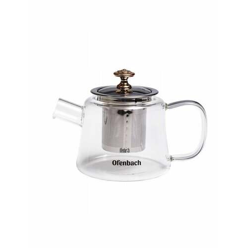 Заварник со съемным ситечком 480мл стекло нержавеющая сталь 1620₽