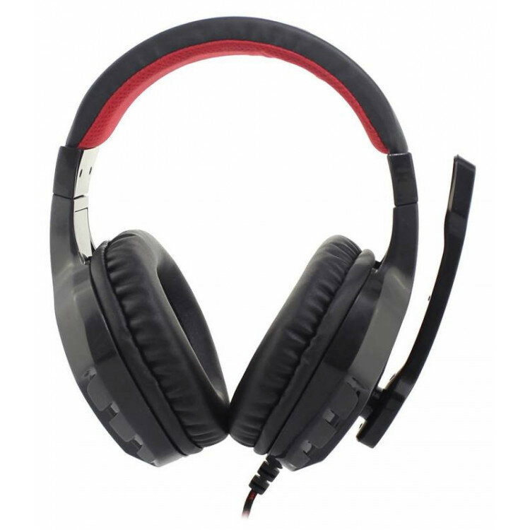 Наушники с микрофоном Оклик HS-L320G Phoenix черный/красный 1.9м мониторные