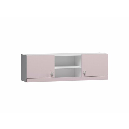 Антресоль Банни-2 Розовый Лайт 120x32x37 двухдверный 10390₽