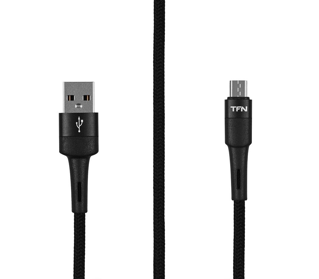 Дата-кабель TFN Envy, USB - Micro USB, нейлон, длина 1.2 м, черный