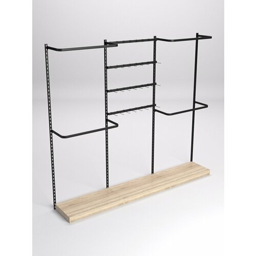 Настенная система с подиумами поручнями для одежды и под крючки LOFT 1-1 Дуб Сонома 270 x 45 x 240 см 14663₽