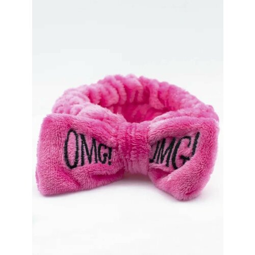 Cosmetic Bandage Повязка для волос с надписью, розовая, 1 шт