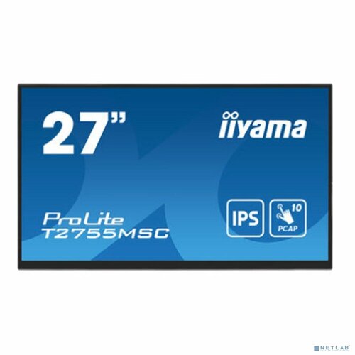 IIYAMA Монитор LCD Iiyama 27 T2755MSC-B1 IPS Touch 1920x1080 60Hz 5ms 400cd HDMI DisplayPort USB MM чёрный 6117500₽