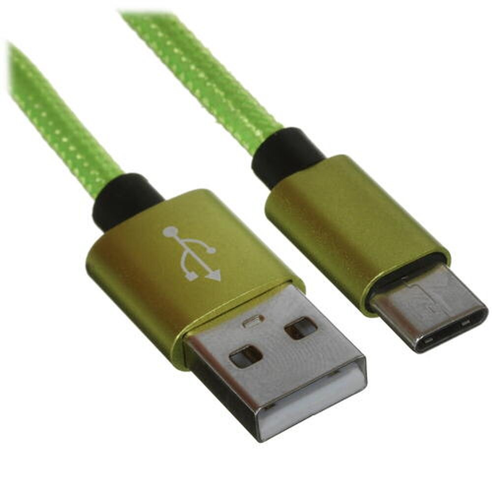 Кабель круглый DEXP USB Type-C - USB 2.0 Type-A зеленый 1 м