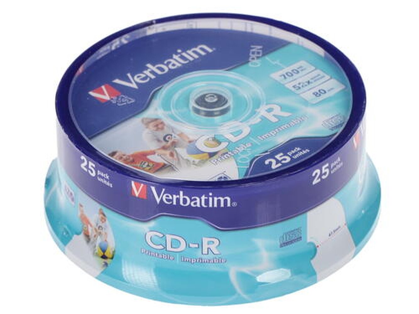 CD-диск Verbatim CD-R, 0.7 ГБ, Cake Box, 52x, 25 шт