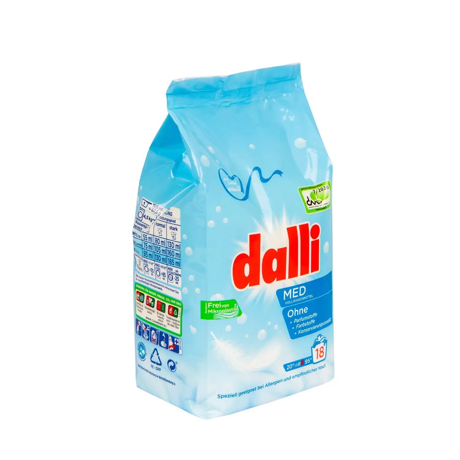 Dalli Med Стиральный порошок гипоаллергенный универсальный 1,215 кг на 18 стирок