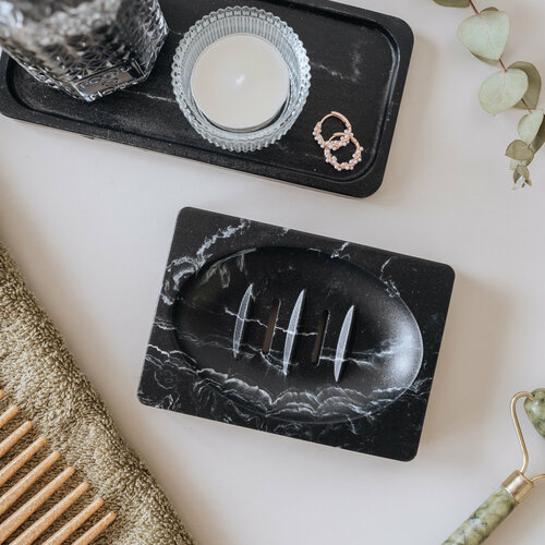 Мыльница из литьевого мрамора Haifisch черный мрамор 1090₽