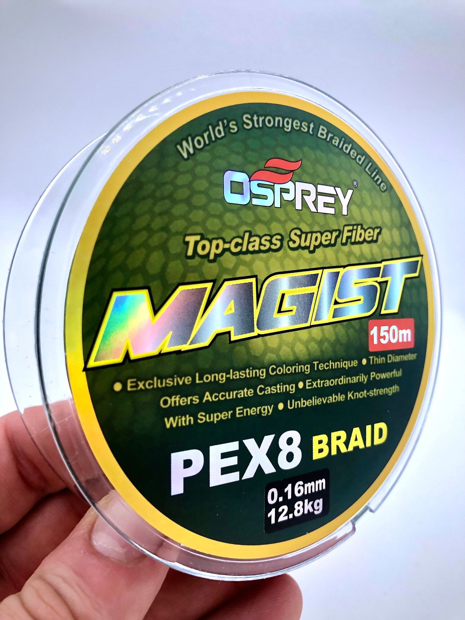 Шнур плетеный для рыбалки OSPREY Magist PEX8 0.16 мм 150м, плетенка 8 жильная, леска плетеная, оснастка на спиннинг