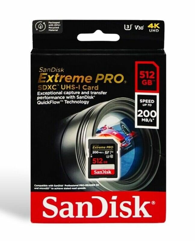 Карта памяти SDXC 512GB SanDisk Extreme Pro SD UHS I 200/40MB/s - фото №9