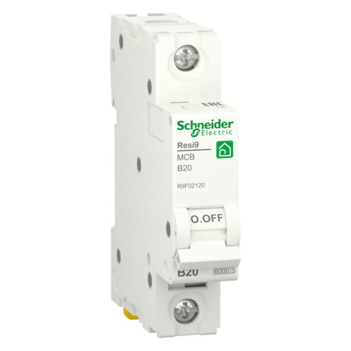 Автоматический выключатель Schneider Electric Resi9 1P 20А (B) 6кА, R9F02120