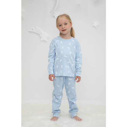 домашняя одежда crockid пижамный комбинезон для девочки звери африки Пижама crockid, размер 64/128, голубой