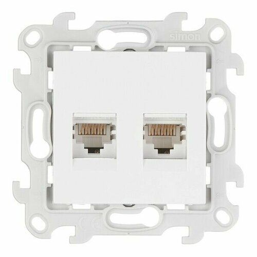 Розетка компьютерная Simon 24 Harmonie 2450593-030 скрытая установка белая два модуля RJ45 cat 5е розетка компьютерная harmonie 2450593 030 скрытая установка белая два модуля rj45 cat 5е 2 шт