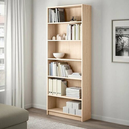 Стеллаж Стоп Мебель Билли 01размер 80х202х28 Дуб молочный 8120₽