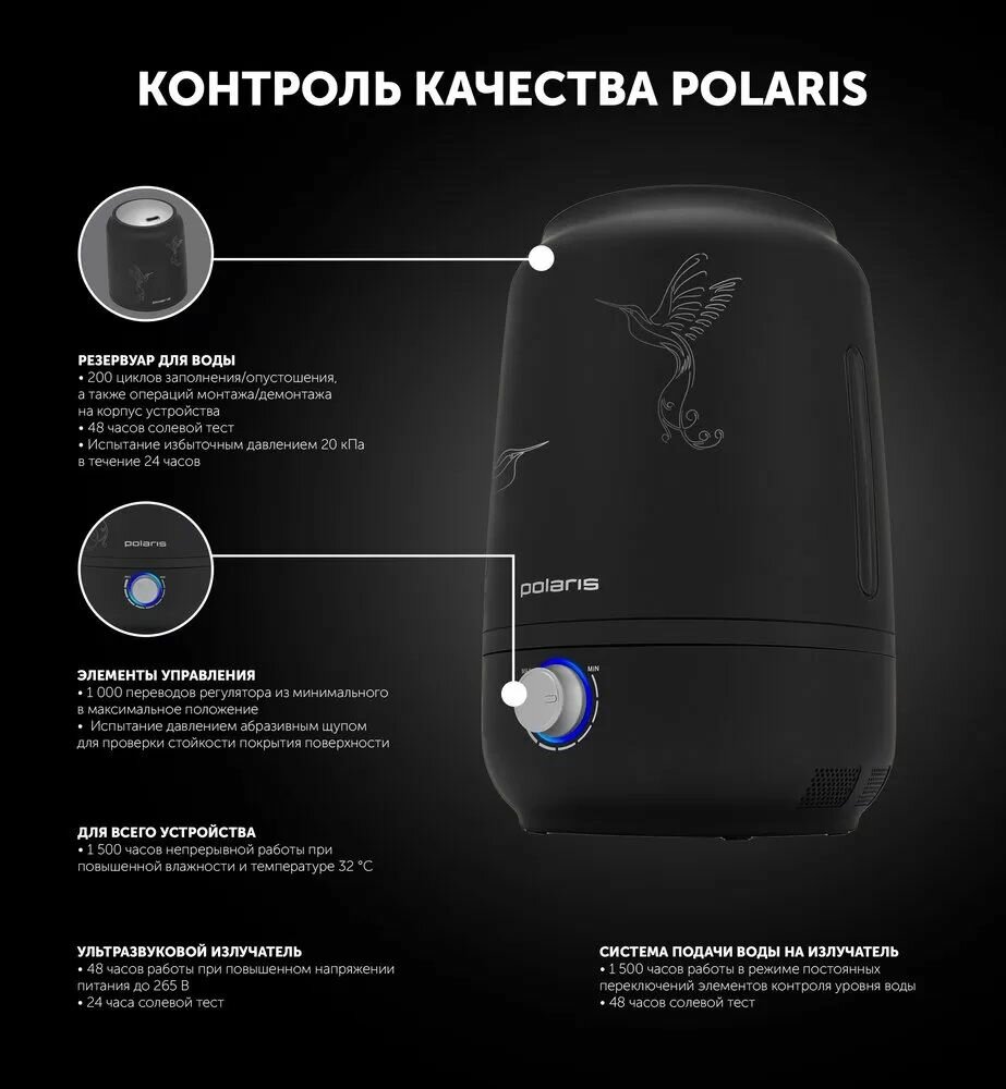 Воздухоувлажнитель Polaris Rubber Black - фото №20