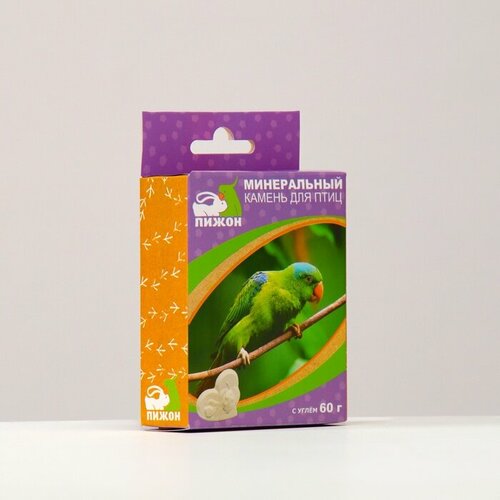 Минеральный камень Пижон для птиц сердце с углем 60 г 100₽