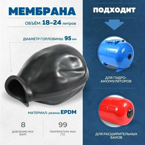 Мембрана для гидроаккумуляторов и расширительного бака AQUAMOTOR 18-24л мембрана для гидроаккумуляторов и расширительного бака aquamotor 50л