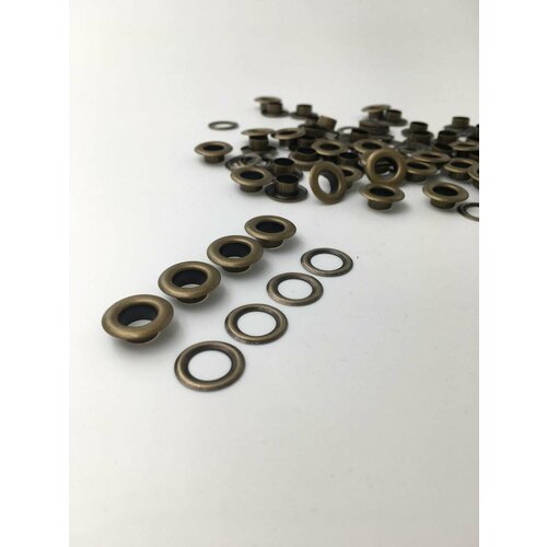 Люверсы 8мм Бронзовый (антик) 50шт, нержавеющая сталь, Турция