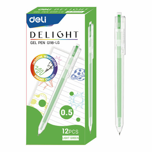 Deli Ручка гелевая Delight EG118 0.5 мм LG цвет чернил: салатовый