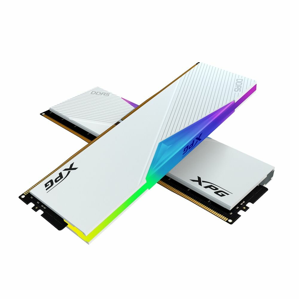 ADATA Модуль памяти ADATA 64GB DDR5 6000 DIMM XPG Lancer RGB 2*32, 1.35V, CL30-40-40, On-Die ECC, Power Management IC, white AX5U6000C3032G-DCLARWH