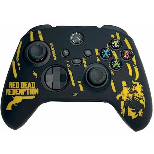 силиконовый чехол для dualsense ps5 red dead redemption black yellow Силиконовый чехол для геймпада Xbox Series Red Dead Redemption (Black-Yellow)