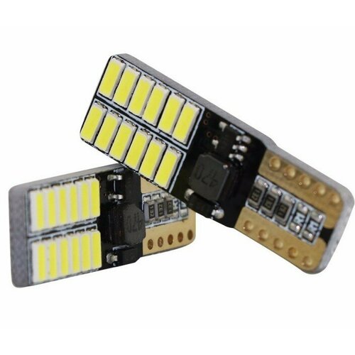 Лампа габарит 12V W5W T10 24 SMD без цок W21x95d CANBUS обманка 2 шт 708₽